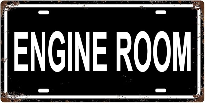 ENGINE ROOM SPACE Metal Tin Sign License Plate Bar Cafe Garage Cave Home Room by Unknown