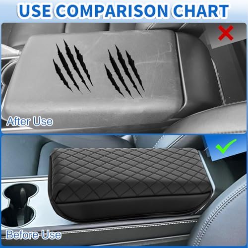 Nilight Center Console Cover for Tesla Model 3 Model Y Armrest Covers Pads