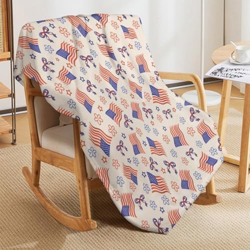 Socira USA Patriotics American Flag Blanket Throw Blanket USA Patriotics American Gifts for Women Men Soft Sofa Throws for Travel Camping Bed Home Decor Car Birthday Gift 40"*50" （100 * 130cm） - Image 4