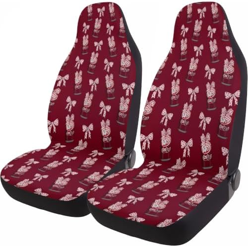 GENANY Red Soda Car Seat Covers, 2-Piece Front Seat Set