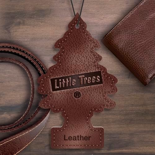 LITTLE TREES Car Air Freshener | Hanging Tree Provides Long Lasting Scent for Auto and Home | Leather, 24 Air Fresheners