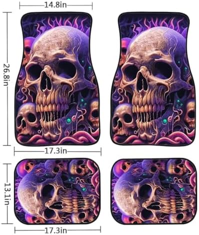 Skull Floor Mats All Weather Car 1st & 2nd Floor Mats