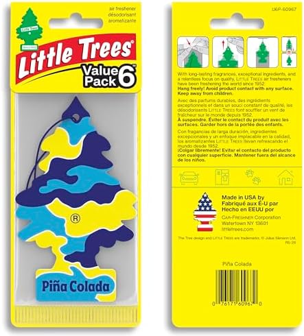LITTLE TREES Car Air Freshener, 4 Count (Pack of 6), Piña Colada
