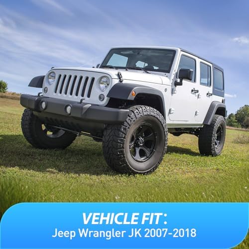 Nilight Tape-On Rain Guards for Jeep Wrangler JK 2007-2018, 4PCS
