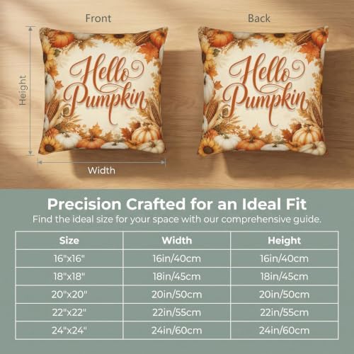 Fall Harvest Throw Pillow Covers 22x22 Set of 2, Rustic Cushion Covers - Image 4
