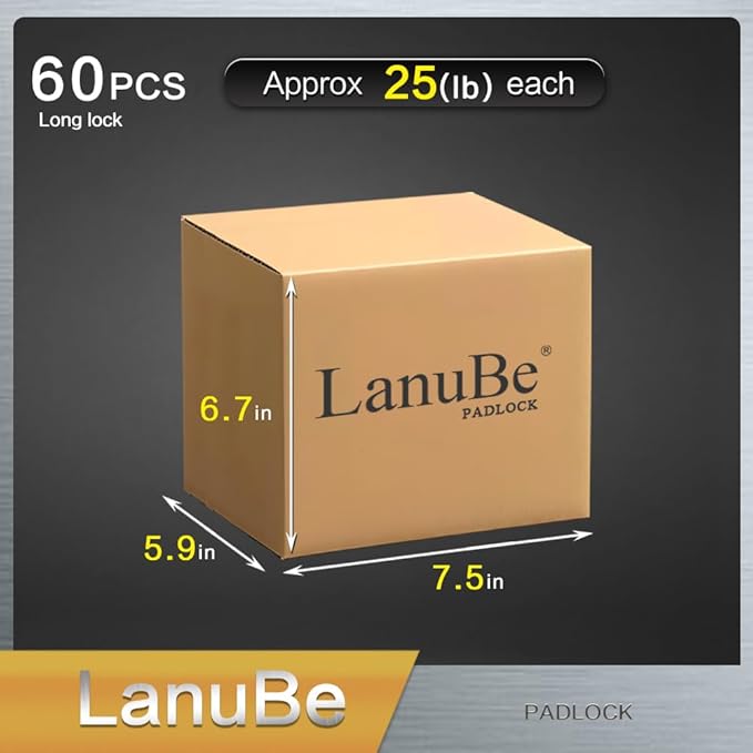 LanuBe Lock Laminated keyed Padlock, keyed Alike Locks, Long Shackle, Marked - Image 5