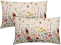 Spring Floral Pillow Covers 12x20 Set of 2 Green Garden Plant Butterfly Throw Pillows Covers Springtime Watercolor Decorative Farmhouse Cushion Case for Room Couch Sofa by Unknown