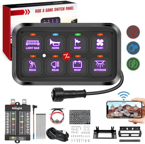 Nilight 8 Gang Switch Panel Relay System w/APP Control Automatic Dimmable