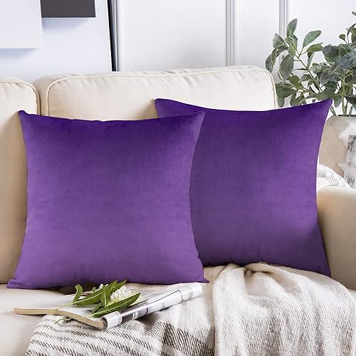 VAKADO Purple Throw Pillow Covers Decorative 16x16 Set of 2 Outdoor Decor Couch Cushion Covers Pillowcases Home Bed Decoration for Sofa Bedroom Office - Image 2