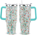 Easter Tumbler 40oz Bunny Floral Coffee Mugs Cute Spring Peeps Leak Proof Cups with Handle and Straw Stainless Steel Vacuum Insulated Water Bottle Easter Gifts for Rabbit Lover (1PCS) by Unknown