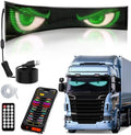 Super RGB Large LED Devil Eye Lights for Windshield 69"x7.5" [Advanced Chip, 100% Synced Dual Screen] Programmable Custom Big LED Cat Eyes Display for Truck/Golf Cart Window with Remote & APP Control