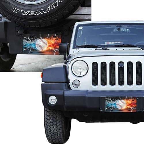 Water Fire Baseball Front License Plate 6" * 12" for Women