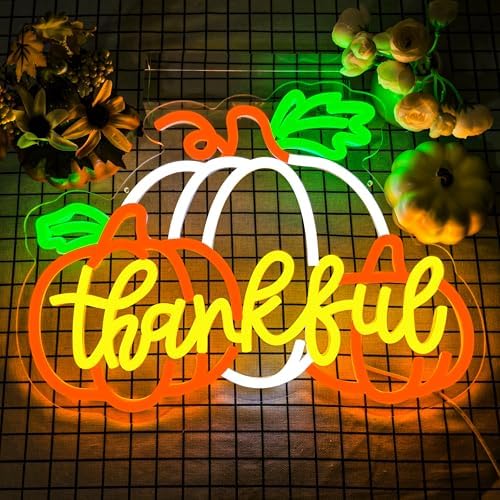 Thanksgiving Neon Sign Led Pumpkin Lights Dimmable Pumpkin Neon Light for Wall Decor Happy Thanksgiving Neon Sign for Wall Art Window Harvest Celebrate Party Holiday - Image 2