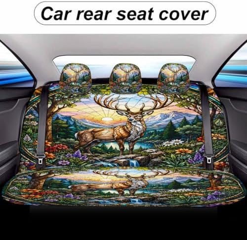Wolf Dragon Deer Car Seat Covers Full Set, Universal Auto Seat Protector