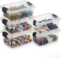 Superio 0.7 Quart Mini Clear Plastic Storage Container with Lid, Stackable Small Organizer Box for Crayons, Art Supplies, Beads, Sewing, Stationery & Food Storage, 5 Pack by Superio
