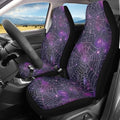 Purple Galaxy Spiderweb Print Car Seat Cover Front Seats Only,Halloween Auto Accessories Universal Fit for Most Cars,SUVs,Sedan,Truck or Van