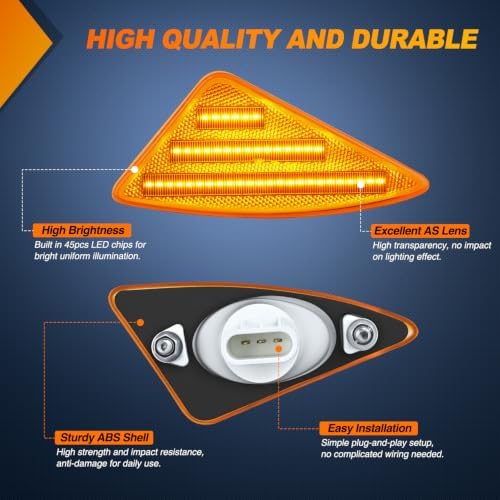 Nilight Fender Side Marker Lights 2PCS for 2008-2021 Kenworth T660 T170