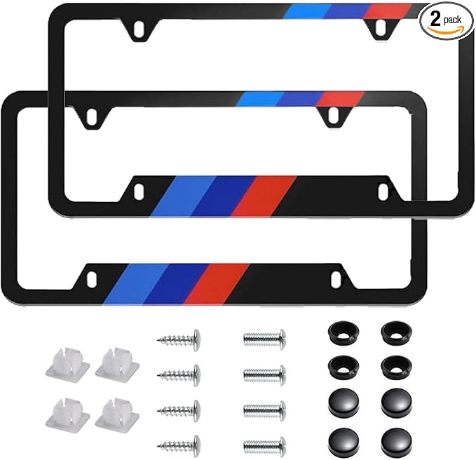 2 Pieces Tricolor License Plate Frames by Unknown