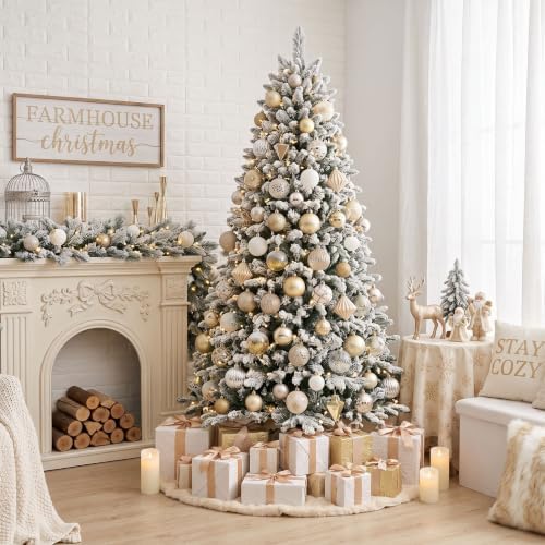 DecobyHannah 20ct Gold White Christmas Ornaments Tree Decorations, 2.36Inch - Image 6