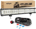 Nilight Side Shooter LED Light 1PC 22" with Wiring Kit for Truck SUV UTV
