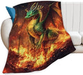 Dragon Blanket Mythical Fire Dragon Throw Blankets Fantasy Print Cozy Fleece Flannel Stuff Plush Lightweight Bedding Lover Gifts for Men Women Adults for Couch Sofa Bed Decor 60"X80" by Unknown
