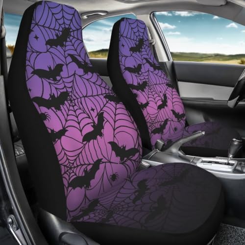 Purple Black Bat Car Seat Covers for Front Seats Soft