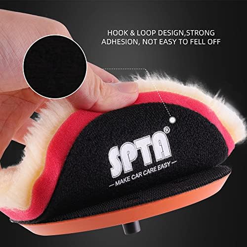 SPTA Wool Polishing Pads, 2Pcs 6 Inch (150mm) Wool Cutting Pad, Yellow Wool Buffing and Polishing Pad Set, Wool Buffing Wheel for Medium Cut for 6 Inch Car Polisher Polishing, Buffing and Cutting - Image 5