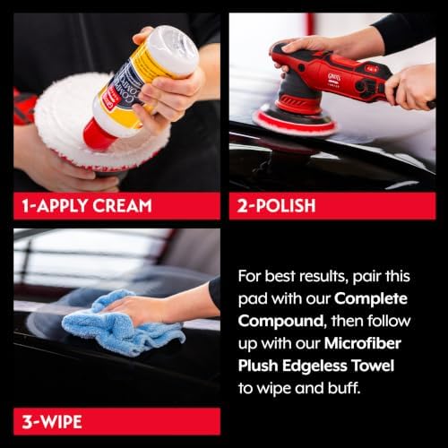 Griot's Garage 6.5" Microfiber Fast Finishing Pad for Car Polishing and Detailing, Buffing Pad for Moderate Scratch Removal - Image 4