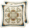 patdrea Designer Vintage Floral Throw Pillow Cover,18"x18",Set of 2 by Welcometopatdrea