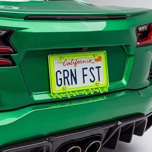 Timtin 1 Set Fluorescent Green License Plate Frame, Style 2