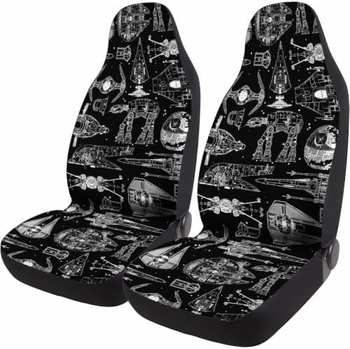 GENANY Dark Horror Pattern Car Seat Covers, 2-Piece Front Seat Set