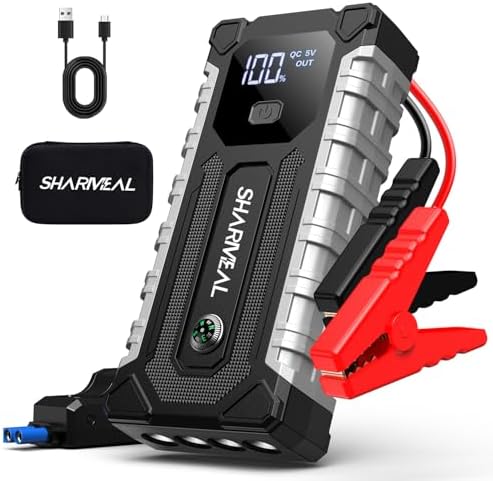 Sharmeal Car Jump Starter 7000A, Jump Starter Battery Pack for All Gas and 12.0L Diesel, 12V Portable Jump Box with LED Light by Sharmeal