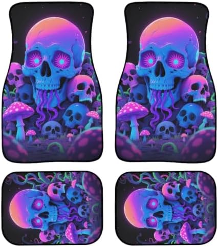 Psychedelic Skull Floor Mats