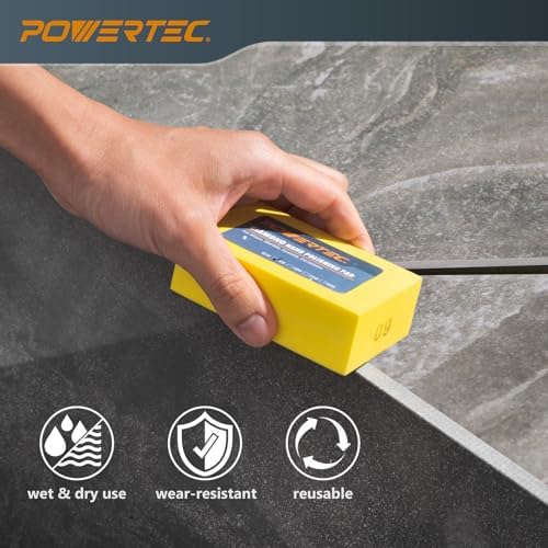 POWERTEC 72306 Diamond Hand Polishing Pads 3Pack, 60, 100 & 200 Grits, Diamond Sanding Block for Polishing and Grinding Porcelain, Ceramic Tile, Glass, Granite, Stone, Wood & Metal - Image 3