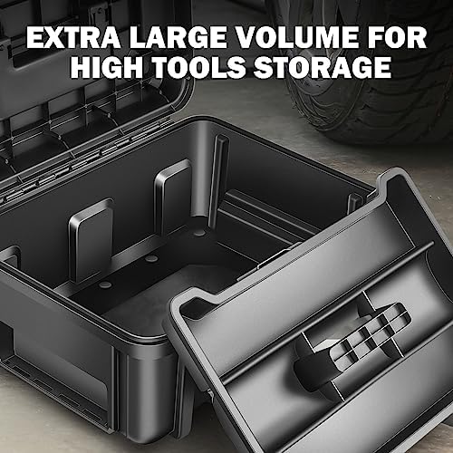 ‎DNA MOTORING Tool Box Lockable Organizer Storage Toolbox with Removable Tray for Workshop Garage & Household,Large Capacity,TOOLS-00309 - Image 3