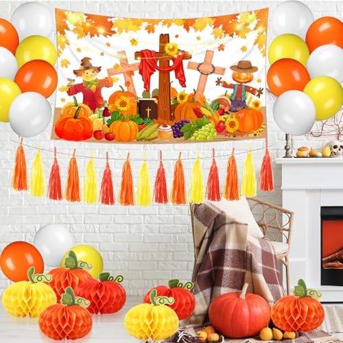 98Pcs Christian Trunk or Treat Car Decoration Fall Decor for Suv, Scarecrow - Image 5