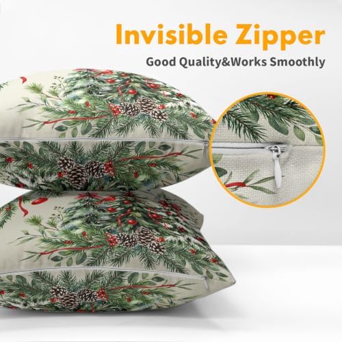 Winter Christmas Tree Pillow Covers 16x16 Set of 2 Highly Absorbent - Image 5