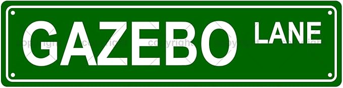 GAZEBO LANE Space Metal Tin Street Sign Bar Cafe Garage Cave Home Room Wall by Unknown