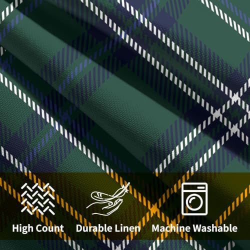 Christmas Throw Pillow Covers 24x24 Set of 2 Winter Gark Green Plaid - Image 7