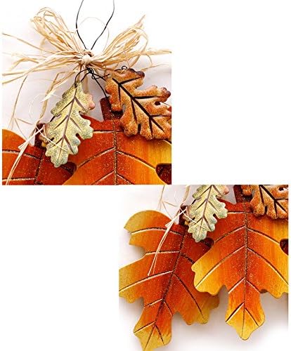 Wooden Fall Leaves Hanging Ornaments Door Hanger Wall Art Decor - Image 5