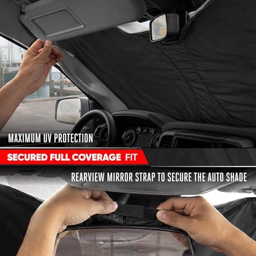 Motor Trend Custom Fit Dodge Ram 1500 Windshield Sun Shade - Fits All (2011-2018) Trims - Foldable Pop-Up Car Windshield Sunshade Dodge Ram 1500 Accessories - Automotive Ram Truck Interior Protection