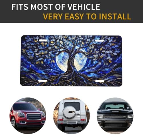 Stained Glass Tree of Life1 License Plate - 6x12 Inch Aluminum Novelty Decorative Vanity Metal Front Car Plate for Women Men - Image 4