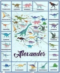 Dinosaur Custom Name Blanket Gifts for Girls Boys Women - Super Soft Cozy Warm Throw Sheet for Couch Bed Sofa Office Decor All Season 50"x60" for Teens by Nairatmya
