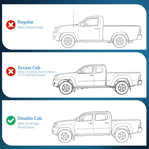 Nilight Tape-On Window Visors for Tacoma Double Cab 2016-2023, 4PCS