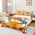 Fall Pumpkins Bed Sheet Set Cute Autumn Gnomes Bed Sheets Deep Pocket Thanksgiving Harvest Season Bedding Set Twin For Kids Teen Adults,Maple Leaves Soft Fitted Sheet + Flat Sheet + 1 Pillow Case by Erosebridal