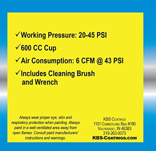 KBS Coatings HVLP Spray Gun - Professional Spray Gun - 1.8mm Spray Tip, 140012 - Image 2