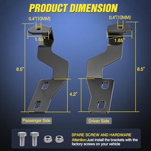 Nilight Ditch Light Brackets for Hood LED Pods on Toyota Tundra 2014-2021