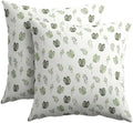 Sage Green Spring Pillow Covers 18x18 Set of 2 Leaf Throw Pillow Covers Botanical Leaves Pillowcase Linen Decoration Farmhouse Soft Decorative Tropical Plants Cushion Case Couch for Indoor Home Decor by Unknown