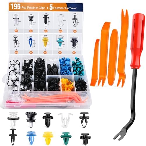 GOOACC 200PCS Car Plastic Rivets Fasteners Push Retainer Kit, 10 Most Popular Sizes Auto Push Pin Rivets,for Tesla Body Interior and Exterior Retainer Fastener Clip by GOOACC