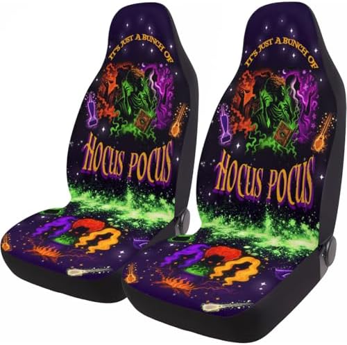 GENANY Horror Car Seat Covers Set of 2, Horror Breathable Front Seat Covers for Truck Sedan SUV, Couple Car Accessories, Horror Gift for Women Men